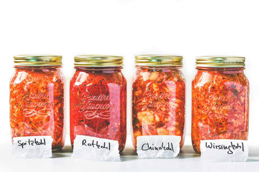 Vier Sorten Kimchi