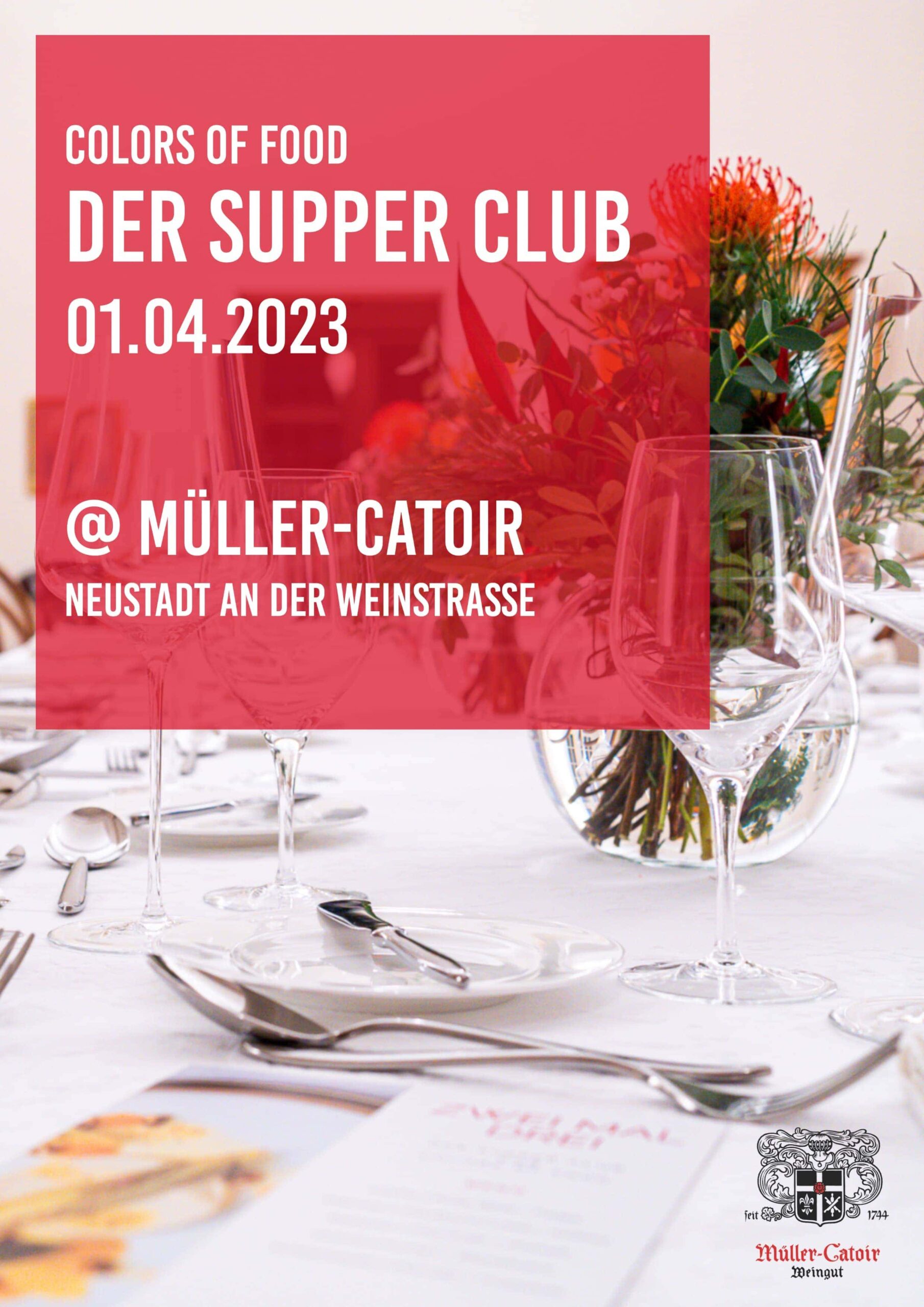 Flyer Colors of Food Supper Club am 01.04.2023 bei Müller-Catoir in Neustadt an der Weinstraße